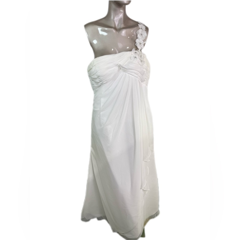Mary’s Bridals Elegant Wedding White One-Shoulder Dress